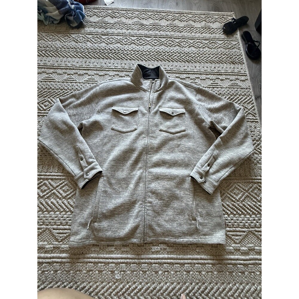 Mountain Khakis Old Faithful Sweater Jacket Mens 2XLT Oatmeal Fleece Full Zip